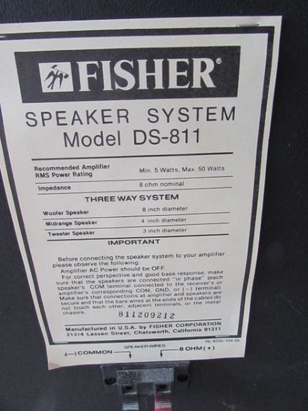 FISHER STUDIO SYSTEM WITH RECORD PLAYER, DUAL CASSETTE DECK & AM/FM STEREO