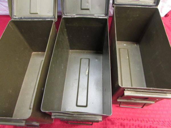 THREE LARGE AMMO CANS IN GREAT CONDITION!