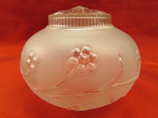 TWO LOVELY, VINTAGE FROSTED GLASS CEILING LIGHT GLOBES 