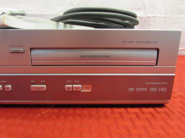 PHILLIPS DVD/VHS COMBO PLAYER W/REMOTE - NICE!