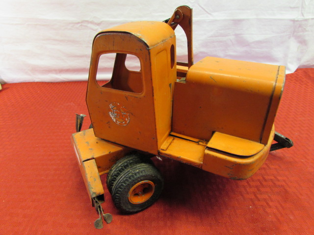 antique metal toy crane