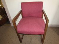 MATCHING WOOD FRAMED UPHOLSTERED OFFICE CHAIR 