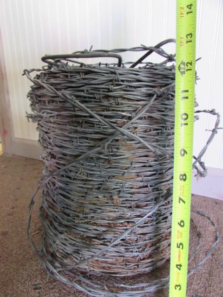 LARGE SPOOL OF BARBED WIRE