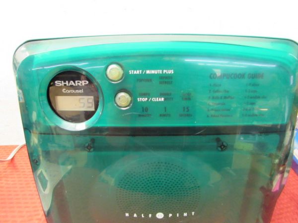 THE CUTEST MICROWAVE YOU HAVE EVER SEEN!  SHARP CAROUSEL  HALF PINT
