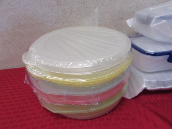 LOADS OF NEW KITCHEN VACUUM STORAGE CONTAINERS, SPICE CAROUSEL, MICROWAVE SET & More