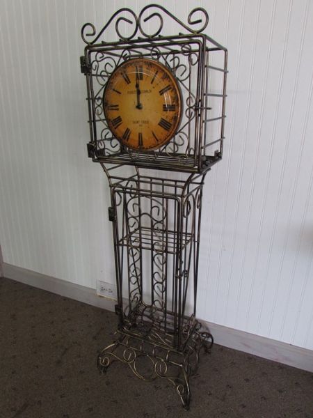TIME TO BID! WROUGHT IRON TOWER CLOCK NEW