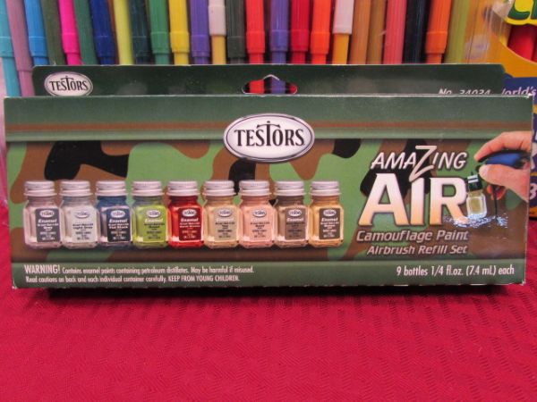 LOADS OF TESTORS BRAND MODEL/CRAFT PAINT, ACRYLIC PAINT, BRUSHES & MORE! 