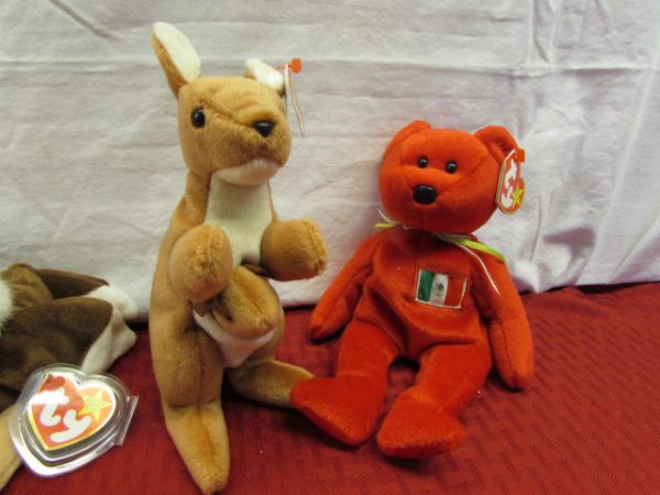 TY BEANIE BABIES! NINE FOR YOUR COLLECTION!