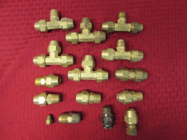 BRASS 3/4 COMPRESSION PIPE FITTINGS