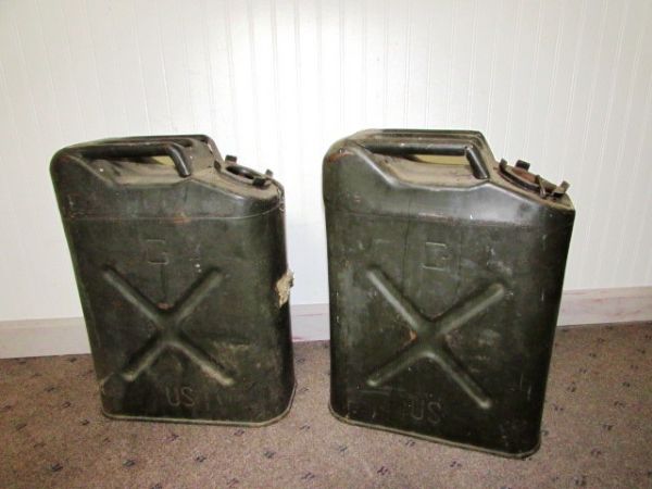 TWO VINTAGE U.S. 5 GALLON JERRY CANS