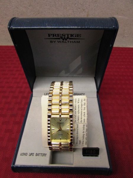 MEN'S NEW IN THE BOX GOLDTONE WATCH