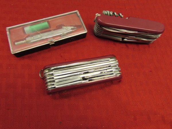 GUY STUFF!  STERLING SILVER TIE CLIP, FISHING TACKLE, COLLECTIBLE NORMAN ROCKWELL PLATE & MUCH MORE!