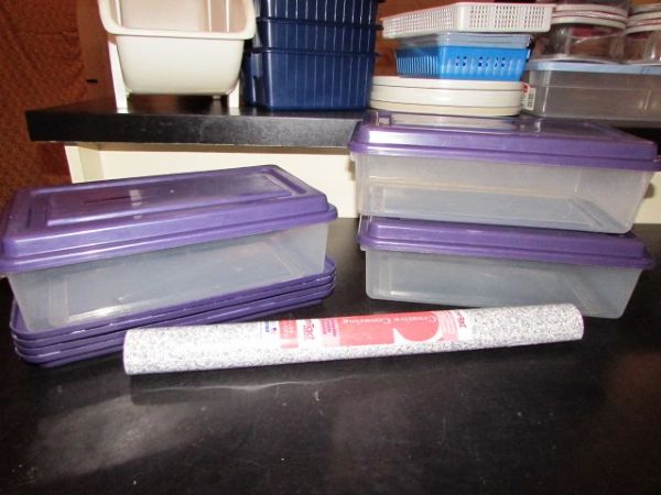 GET ORGANIZED! LOTS OF LIDDED STORAGE CONTAINERS, LAZY SUSANS, & MORE