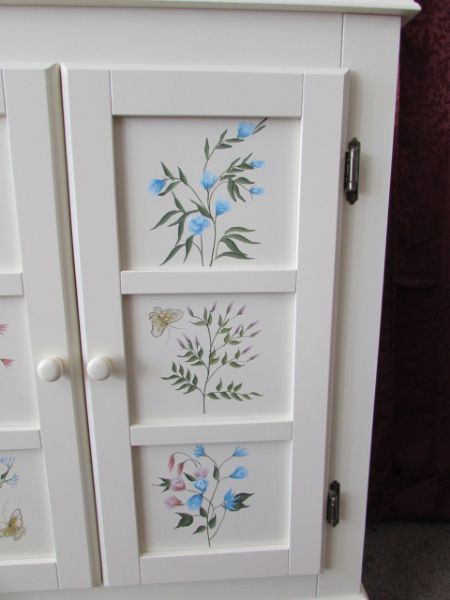 NEVER USED LOVELY HANDPAINTED FLOOR CABINET FOR TIGHT SPACES