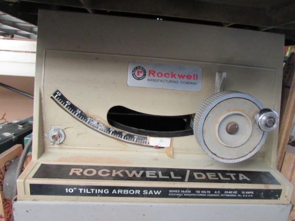 ROCKWELL DELTA 10 TILTING ARBOR TABLE SAW