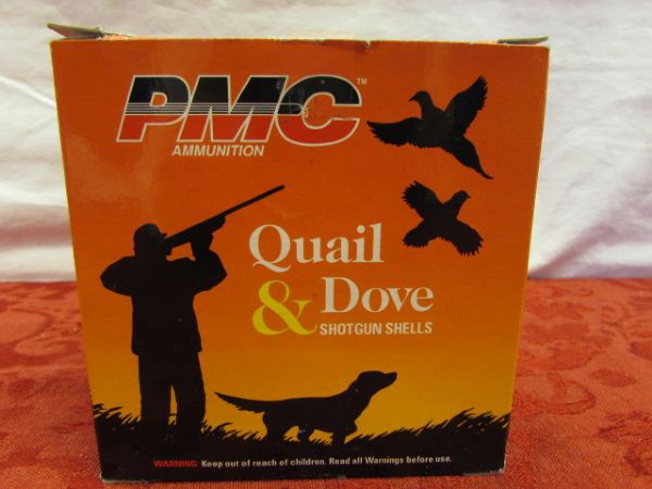 ONE BOX PMC AMMUNITION QUAIL & DOVE 12 GAUGE SHOTGUN SHELLS