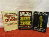 THREE VINTAGE BOOKS BY ERICH VON DANIKEN ON EXTRA TERRESTRIALS & UNSOLVED MYSTERIES