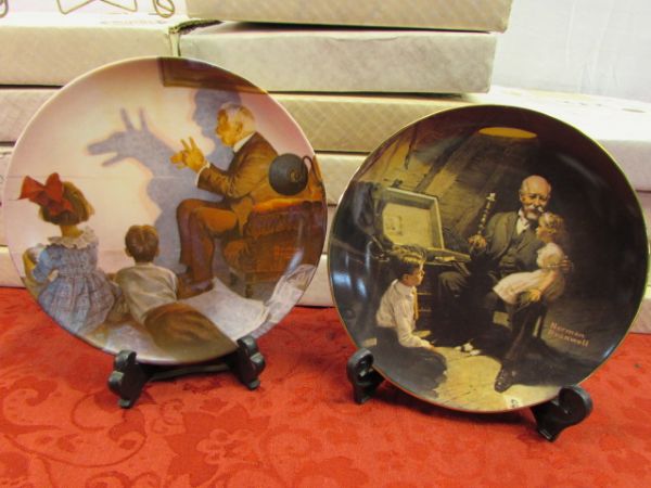 A SET OF 17 WONDERFUL NORMAN ROCKWELL COLLECTIBLE PLATES 