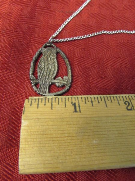 STERLING SILVER OWL PENDANT