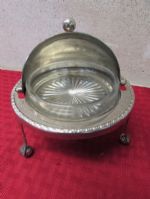 VINTAGE COVERED SILVERPLATE BUTTER DISH
