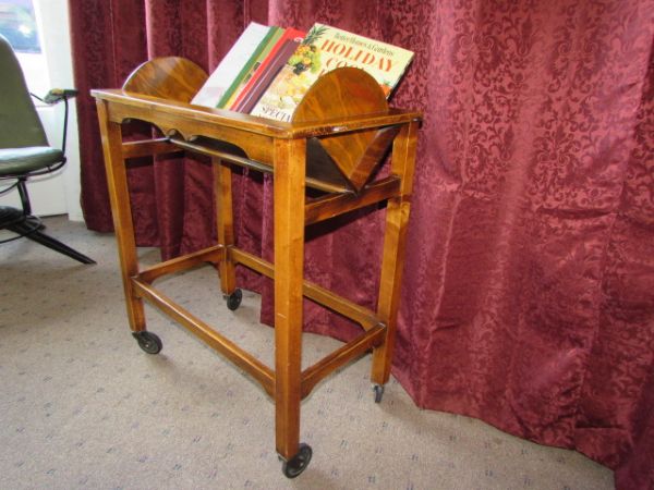 LOVELYWOOD  ROLLING BOOK CART WITH BOOKS