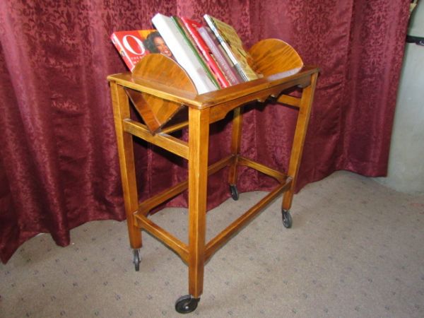 LOVELYWOOD  ROLLING BOOK CART WITH BOOKS