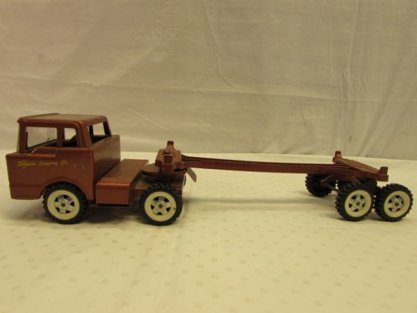 VINTAGE STRUCTO LOGGING CO. TRUCK WITH TRAILER 