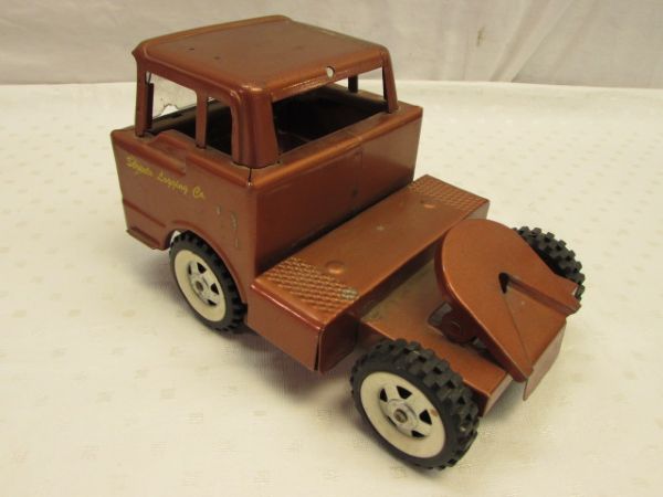 VINTAGE STRUCTO LOGGING CO. TRUCK WITH TRAILER 