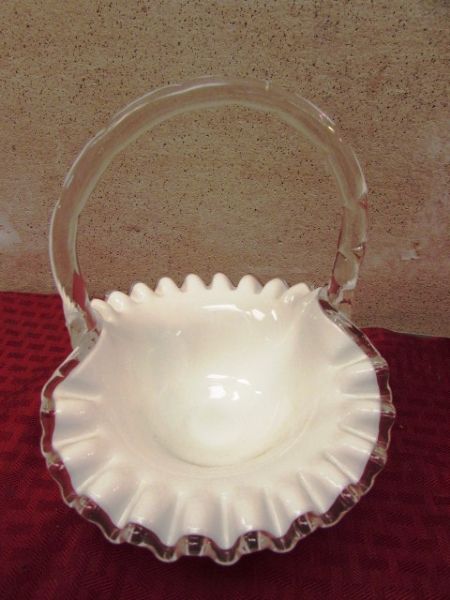 DID WE MENTION EASTER GIFTS?  FENTON GLASS SILVER CREST BASKET