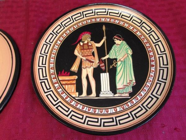FOUR HAND MADE & PAINTED PLATES FROM GREECE