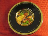 BEAUTIFUL LIMITED EDITION JAPANESE CLOISONNE PLATE - PEACOCKS