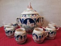 VINTAGE  MADE IN GERMANY GERZ TUREEN WITH 6 MUGS