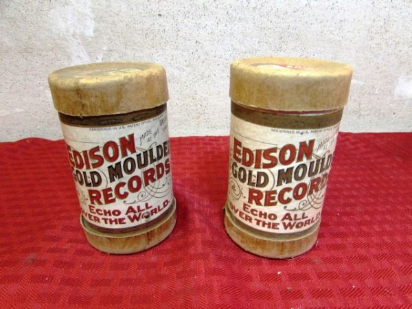 ANTIQUE CYLINDER RECORDS IN ORIGINAL EDLISON PACKAGING.  NEAT!