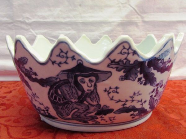 BEAUTY OF THE ORIENT - IN BLUE & WHITE  -PORCELAIN BOWL & DECORATIVE  BALLS, COASTERS, NAPKIN RINGS & MORE