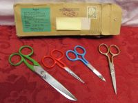 STRAIGHT FROM GERMANY  & NEVER USED, SET OF 4 VINTAGE SCISSORS 