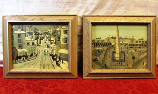 VINTAGE FRAMED ART - A PAIR OF FABULOUS CITY SCAPES