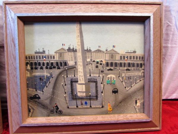 VINTAGE FRAMED ART - A PAIR OF FABULOUS CITY SCAPES