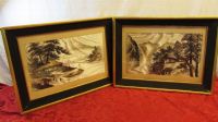 AMAZING PAIR OF FRAMED JAPANESE SILK EMBROIDERED WALL ART 