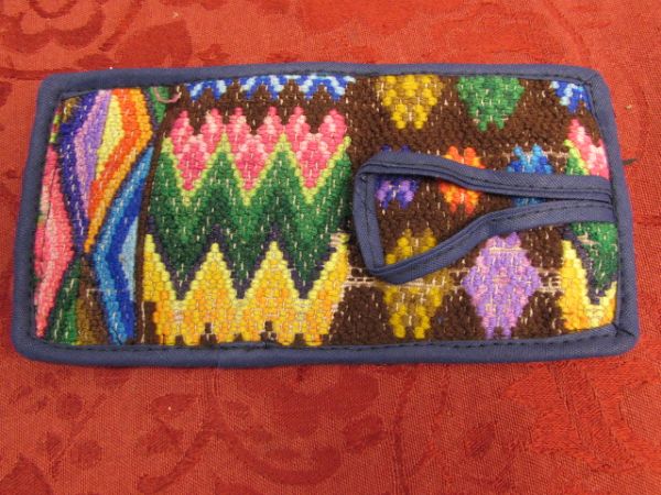 RETRO NATIVE AMERICAN JAQUARD WEAVE HAND BAG, POUCH, GLASSES CASE & WALLET