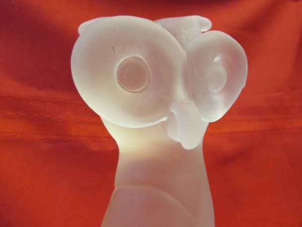 ADORABLE VINTAGE HAND BLOWN GLASS OWL STATUE - 12 TALL
