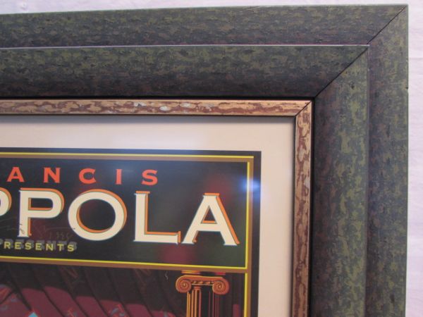 FABULOUS SIGNED ART  IN GREAT DIMENSIONAL FRAME- FRANCIS COPPOLA WINE POSTER 