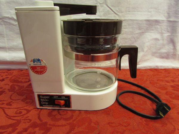 GREAT KITCHEN GADGETS - CROCK POT, MINI DRIP COFFEE POT, ELECTRIC CARVING KNIFE, ROTARY GRATER  PYREX & MORE