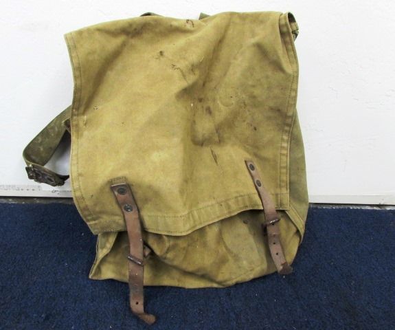 VINTAGE CANVAS BACK PACK WITH RUSTIC FARRIER TOOLS, SADDLE RACKS, NAIL PULLERS & MORE  