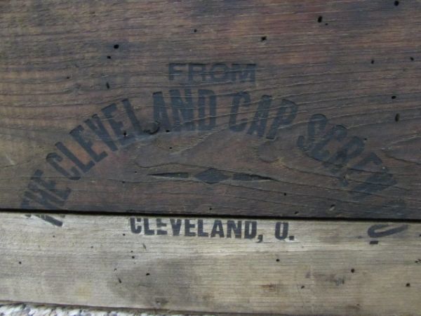 VINTAGE WOODEN CRATE WITH ROPE, HAMMER & WRENCH
