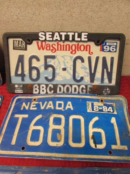 EIGHT LICENSE PLATES FROM VARIOUS STATES