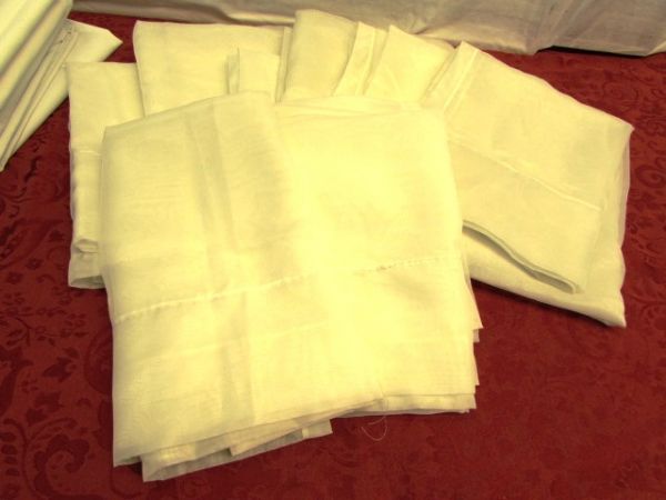 CURTAINS - 4 THICK WHITE PANELS & 8 SHEER PANELS 
