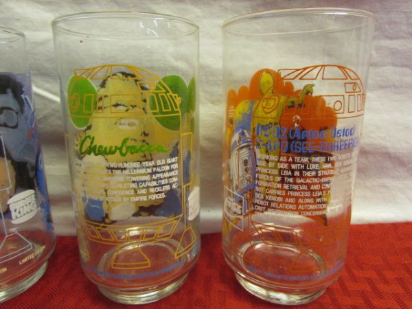 COLLECTIBLE 1977 STAR WARS DRINKING GLASSES 