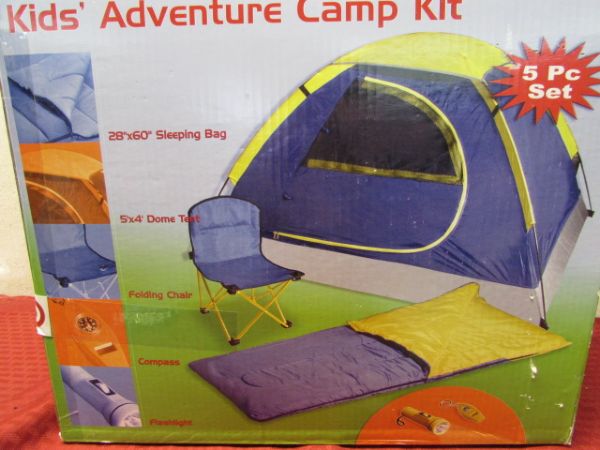 UNOPEND KIDS' ADVENTURE CAMP KIT - SLEEPING BAG, TENT & MORE