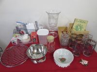 VINTAGE PEPSI-COLA GLASSES, CRYSTAL CANDLE HOLDER,  WOODEN CRATES & MUCH MORE