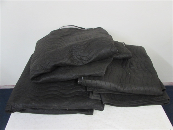 THREE LIKE NEW LARGE PADDED MOVING BLANKETS